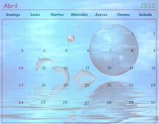 Calendario Abril Delfines 2011