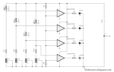 rangkaian indikator suhu air