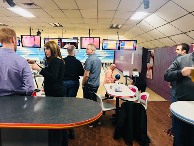 Photo of friends bowling