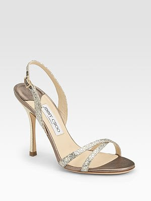 Metallic & Glitter-Covered Leather Ingrid Sandals