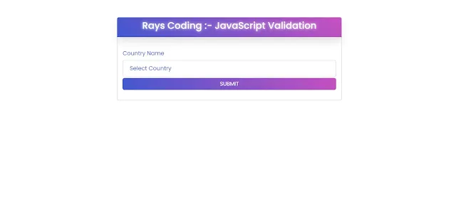 Select Box Validation Using JavaScript