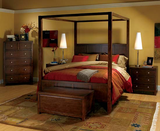 Wood canopy beds home appliance