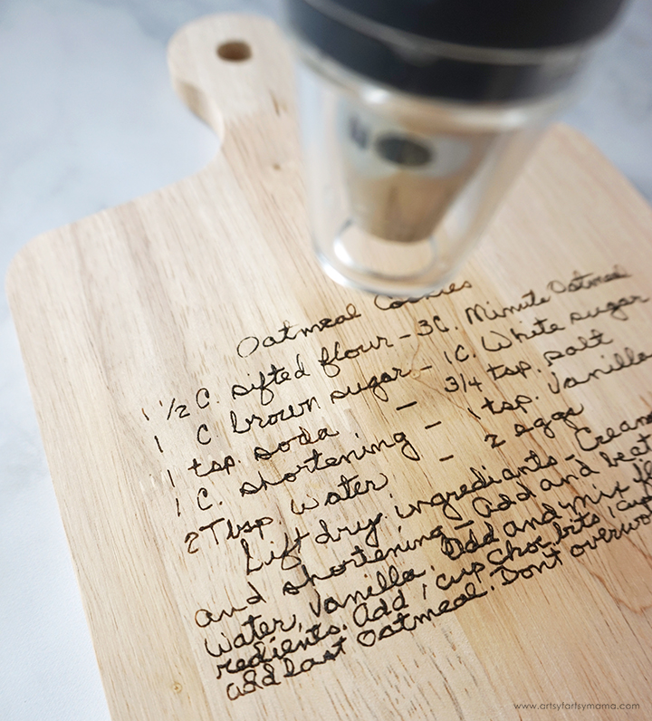 Handwritten Recipe Cutting Board