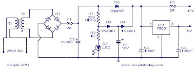 Circuit Diagram to represent Simple UPS
