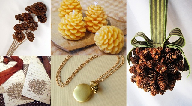 Crossindexed in 5 under 50 pine cone candles 
