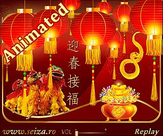 Bewegende Nieuwjaarskaart voor het chinese nieuwjaar - Het jaar van de slang