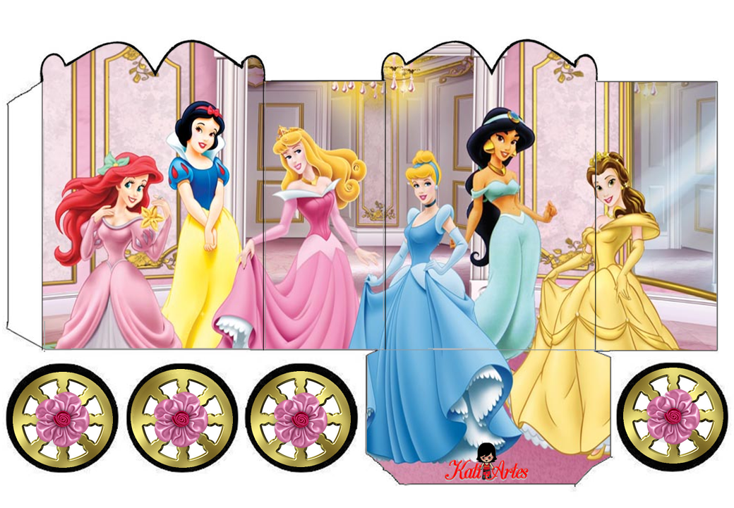 Disney Princess: Precious Princess Carriage Shaped Free Printable Box.