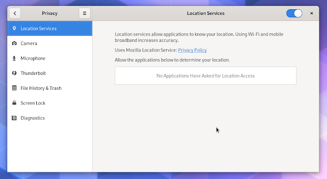 GNOME 3.36 privacy settings