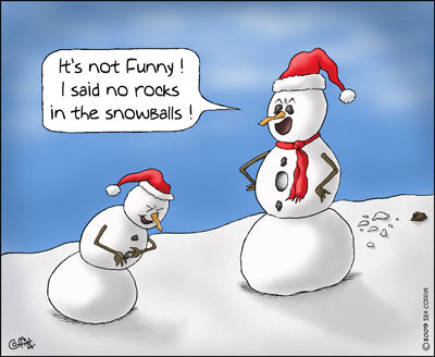 funny christmas images. A Funny Christmas Holiday cartoon of a couple of snow people having a 