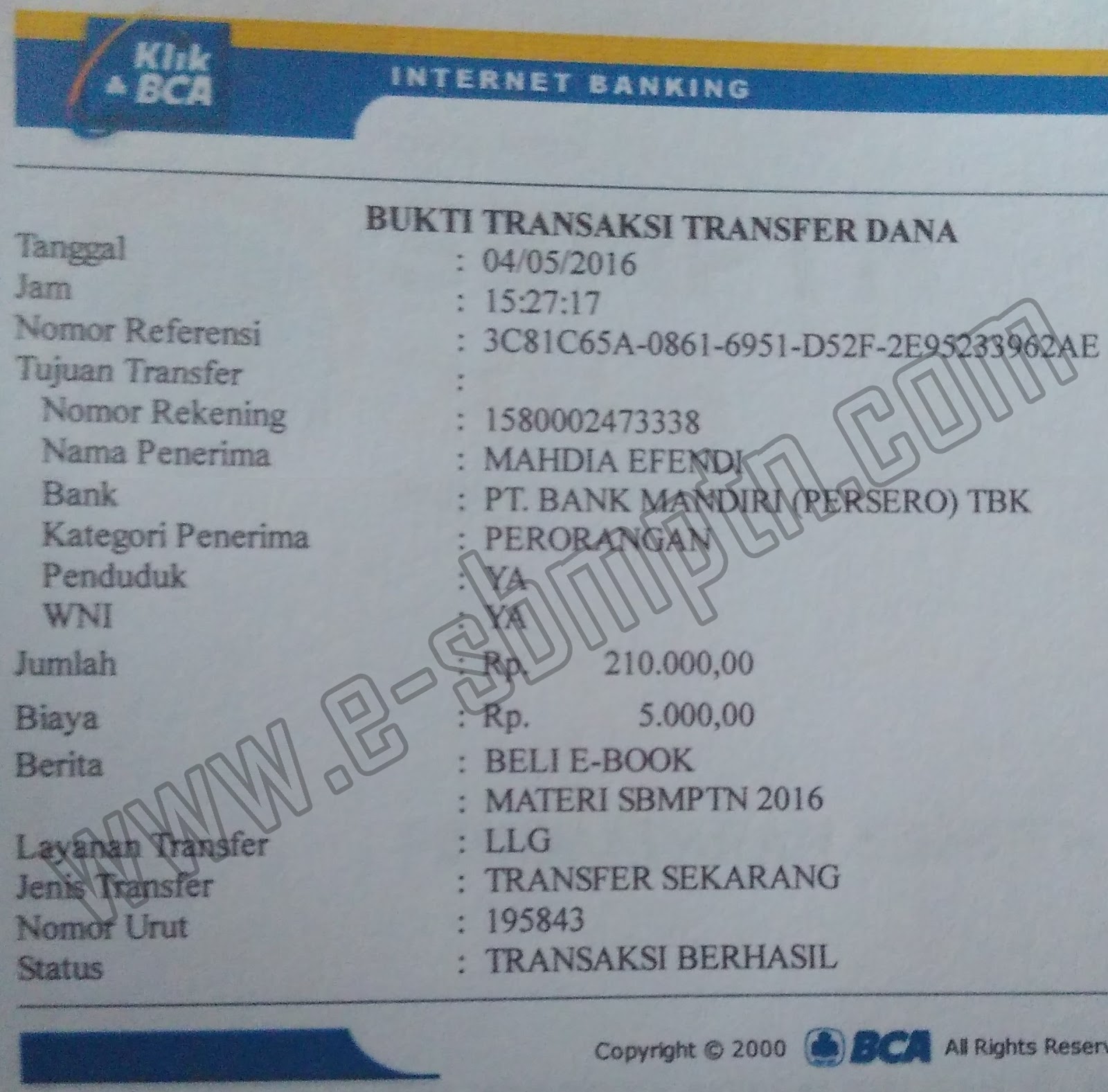 Dan masih banyak lagi Testimoni lainnya yang tidak mungkin muat admin letakkan pada artikel ini semoga testimoni ini bermanfaat bagi adik adik