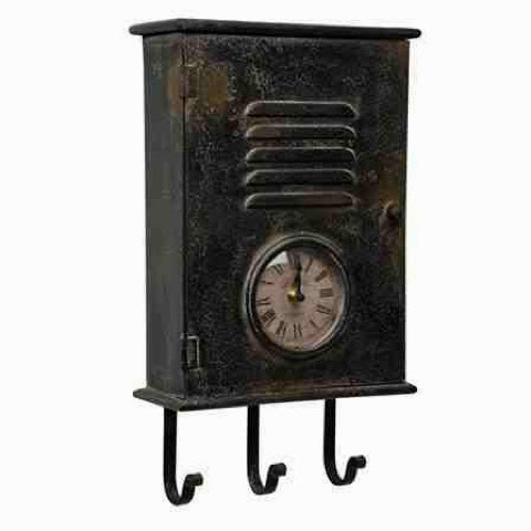 metal locker key cabinet with clock