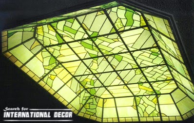 stained glass ceiling,stained glass panels,stained glass in the interior