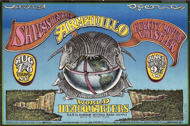 Trippy Sixties Poster from Texas - Armadillo World Headquarters