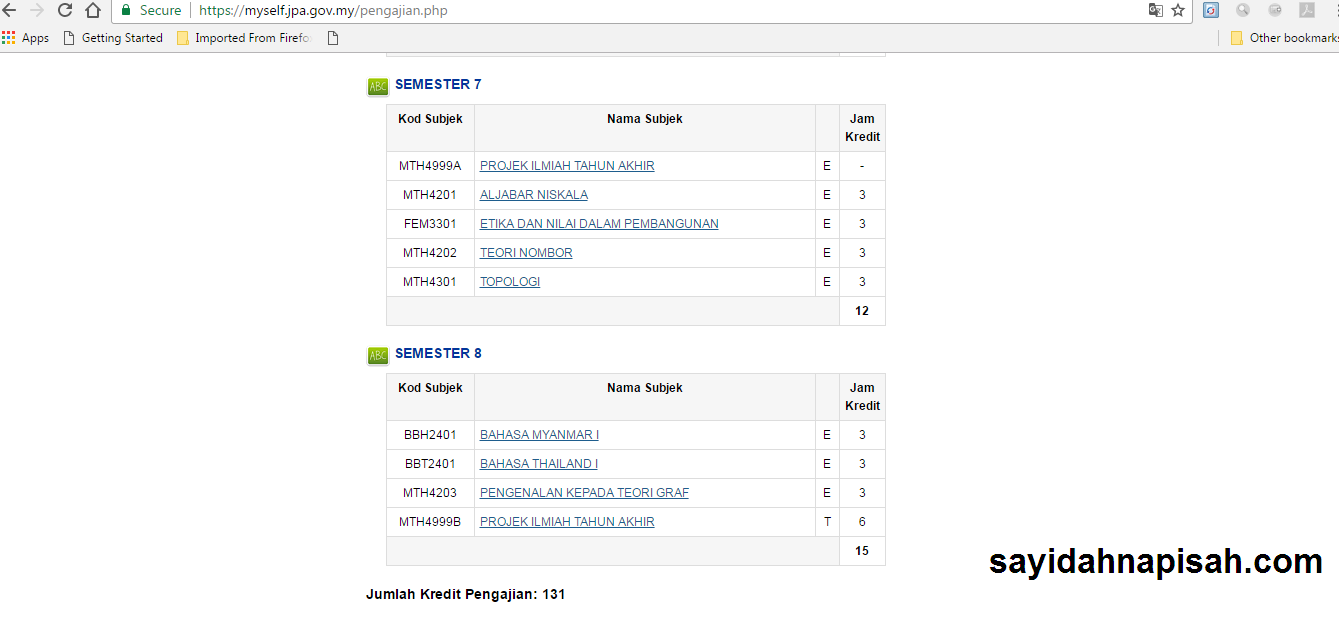 Cara-Cara Upload Result & Kemaskini Pelan Pengajian di Myself JPA