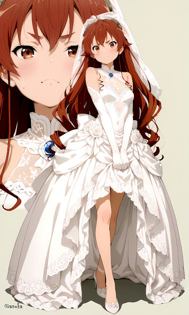 Anime girls in wedding dress