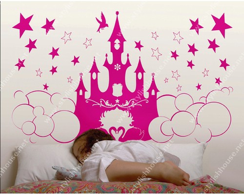 Princess Castle and stars stickers for bedroom walls