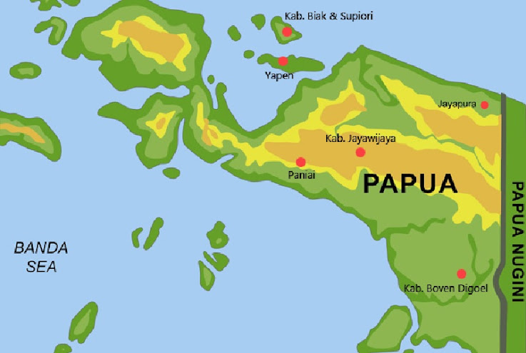 gambar peta pulau papua lengkap