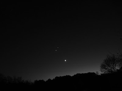 Moon Mars and Jupiter Over Koinonia