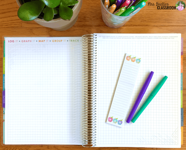 Photo of Erin Condren Teacher Planner grid pages