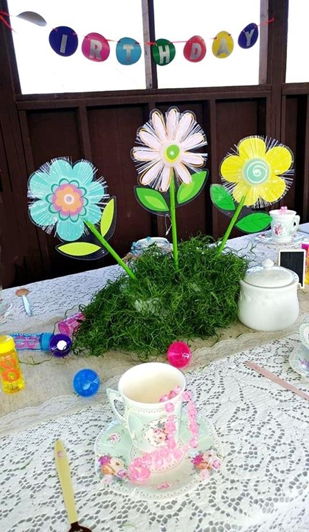 kids tea party center piece