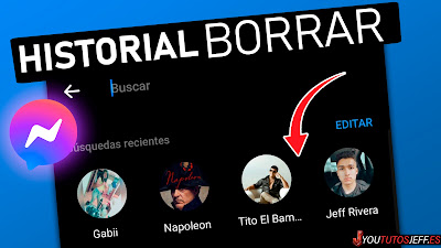 borrar historial busqueda messenger