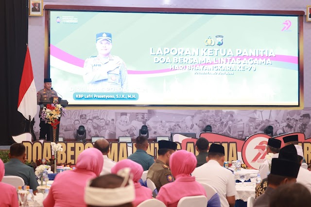 Polda Jatim Gelar Doa Bersama Lintas Agama Sambut Hari Bhayangkara ke - 79