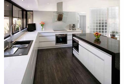 Foto gambar contoh kitchen set cantik untuk dapur modern minimalis.