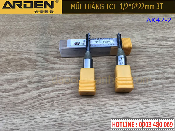 Mũi Router Arden 1/2*6*22mm 3T AK47-2