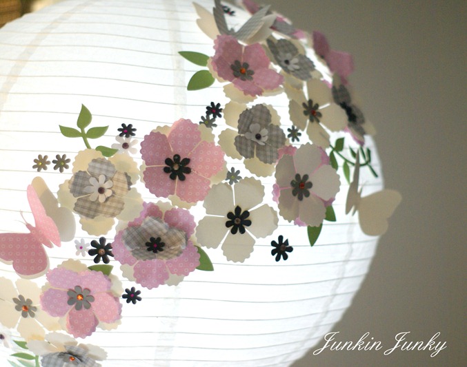 Pretty paper Lantern at JunkinJunky.blogspot.com
