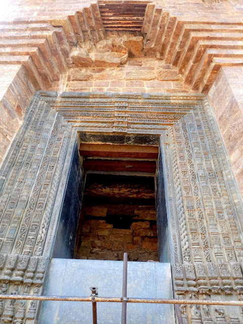 The jagamohana (mandapa) of the Konark Sun Temple was filled up with rubble in 1903 to preserve the structure.