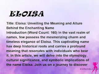 meaning of the name "ELOISA"