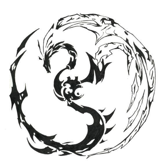 dragon phoneix tribal tattoos design by kvasaclimited-451
