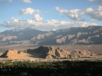 evening view over the fertile Indus valley from Shanti Stupa