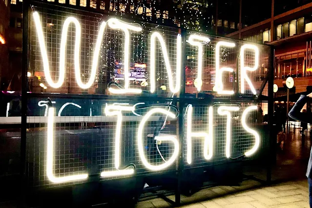 Winter Lights festival in Canary Wharf