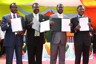 NASA party officials have signed a deal today that will make them united. PHOTO | George Charo