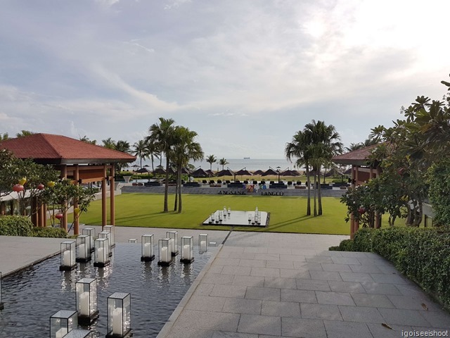 View from the lobby of the Angsana Lang Co resort. 