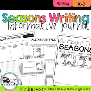 Seasonal Writing Journals for students to practice informational writing