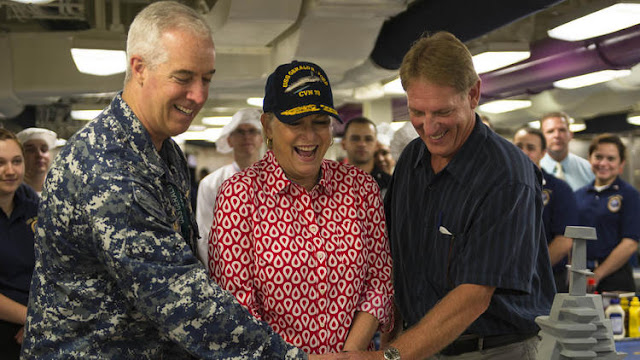 Crew moves about Gerald R. Ford ship