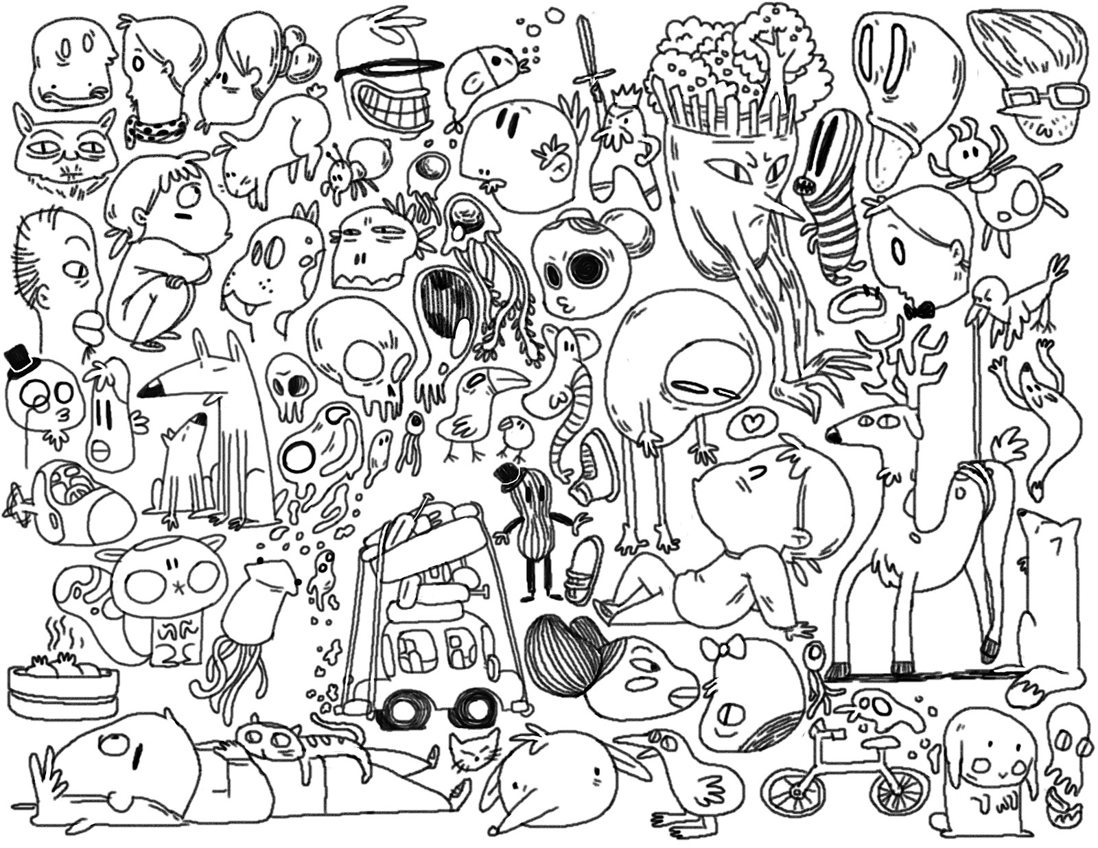 Doodle Art  Free Coloring Pages