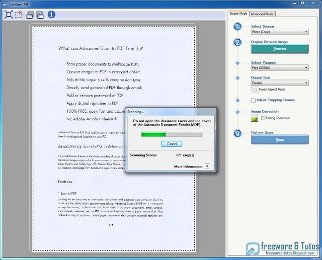 Advanced Scan to PDF Free : un logiciel gratuit pour  numériser vos documents en fichiers PDF