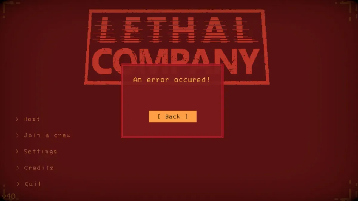 Исправление ошибки ''An error occurred'' в Lethal Company