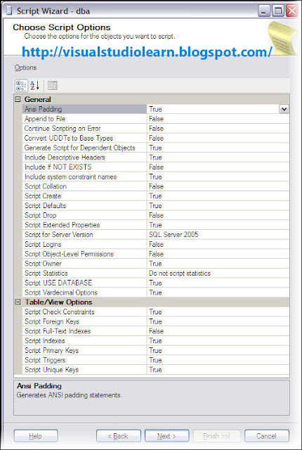 Generate Data Base Script in Sql Server