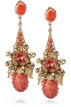 Cristal de Corail 24-carat gold-plated earrings