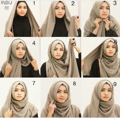 Aneka Tutorial Kerudung Pashmina Kusut Gaya Terbaru  Kumpulan Contoh Kreasi Hijab Modern 