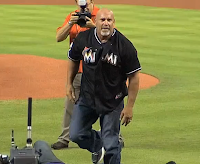 Bill Goldberg spears catcher before Marlins game