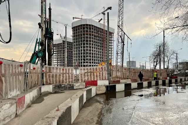 Складочная улица, Проектируемый проезд № 2025, строительная площадка тоннеля, строящийся бизнес-центр STONE Савёловская