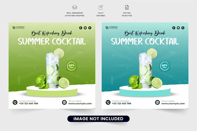 Cocktail sale and promotion template free download