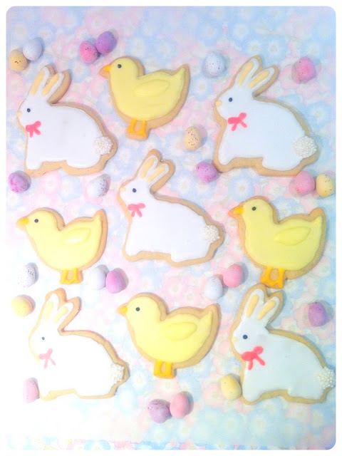 Cherie Kelly's Iced Easter Rabbit and Chicken Lime Cookies