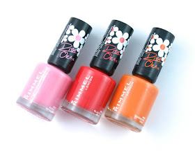 Rimmel London 60 Seconds Nail Polish by Rita Ora in "270 Sweet Retreat", "300 Glaston-berry" & "400 Tangerine Tent": Review and Swatches