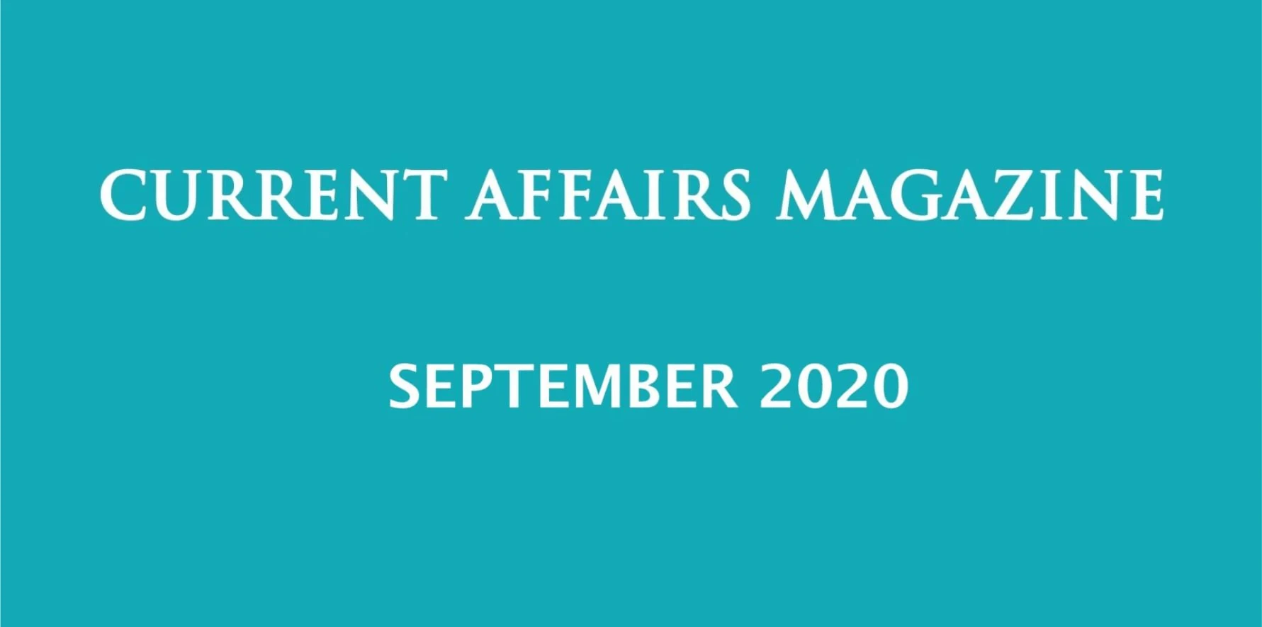 Current Affairs September 2020 iasparliament